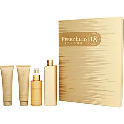 Perry Ellis Perry Ellis 18 Sensual 4 Pc Set Eau De Parfum Spray 3.4, Bl 3.0, Sg 3.0, Bm 4.0 Oz Perfume